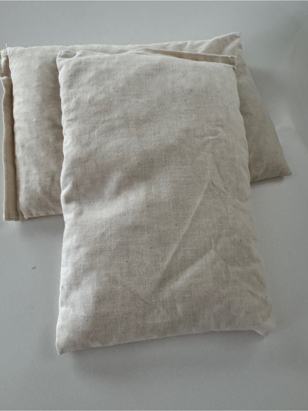 Natural Cotton Muslin 7”X10”. Inserts for Corn or Flax Bag Covers